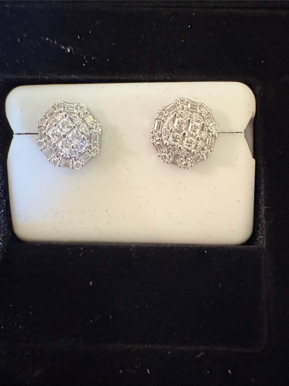 Sterling Silver Moissanite Cluster Stud Earrings